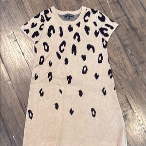 My Michelle Cream and Black Leopard Print Short Sleeve Tee
